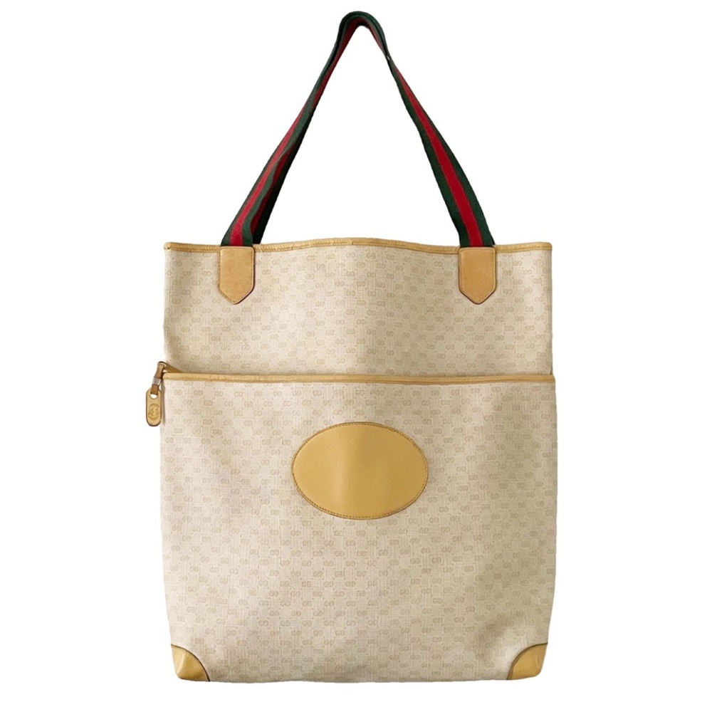 Gucci vintage micro Guccissima monogram canvas and leather Italian stripe bag